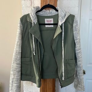 Olive green moto jacket